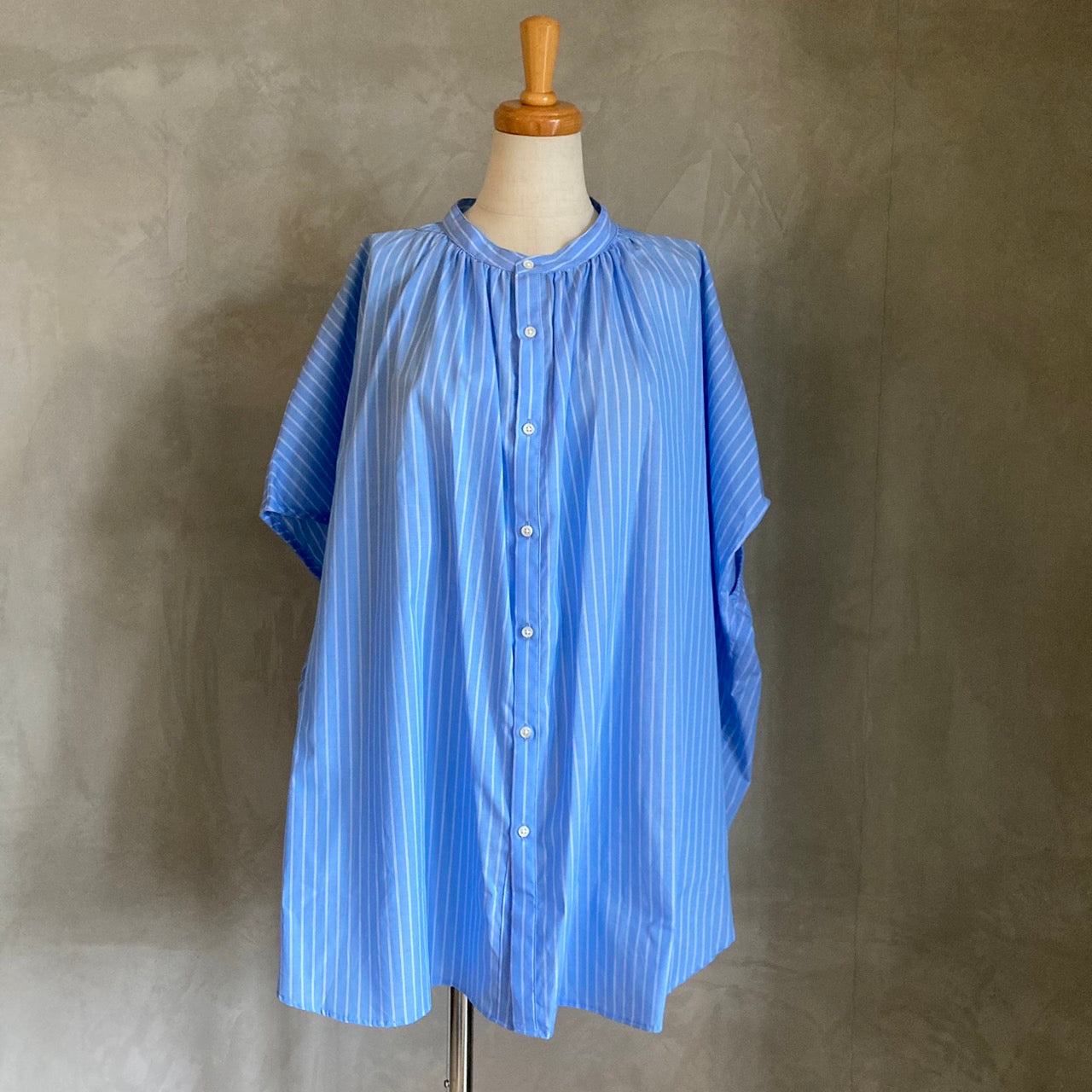 【MANON】ストライプフレンチスリーブビッグアミカルシャツ
