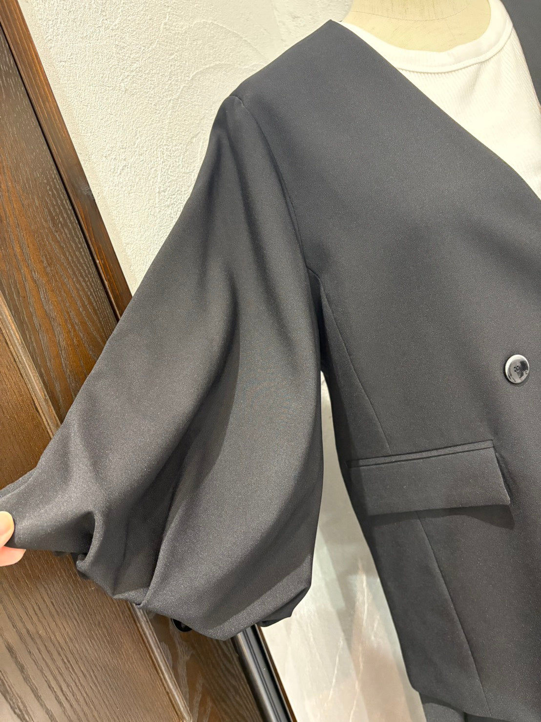 【MARGAUX VINTAGE】バルーンスリーブノーカラージャケット