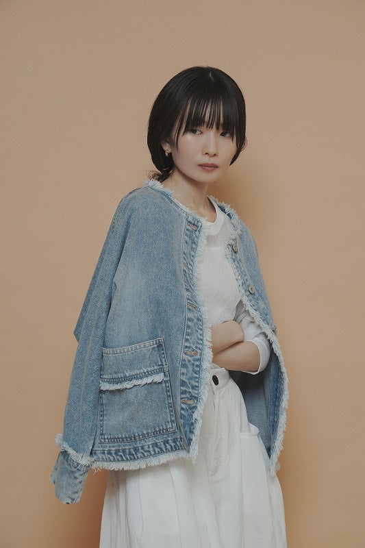 【予約商品】CYAN TOKYO ソフトデニム ドルマンブルゾン