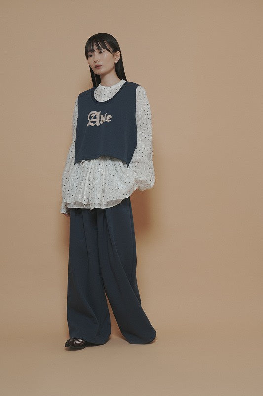 【予約商品】CYAN TOKYO レイヤーウエストジャージーワイドパンツ