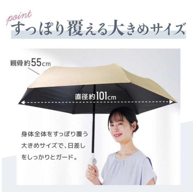 【ファンブレラ】ファンが入った涼しい日傘