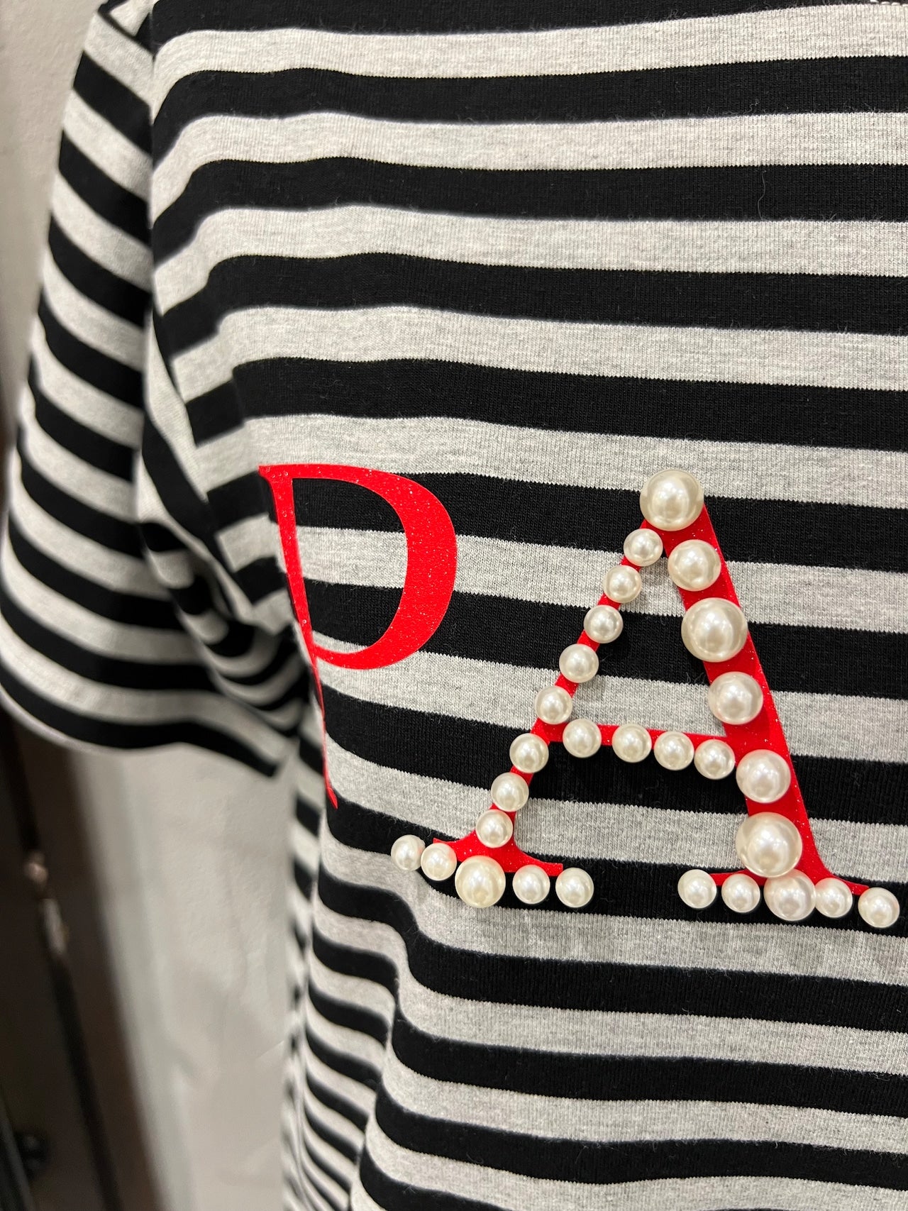 【MICALLE MICALLE】PARIS PEARL BORDER T-SHIRT