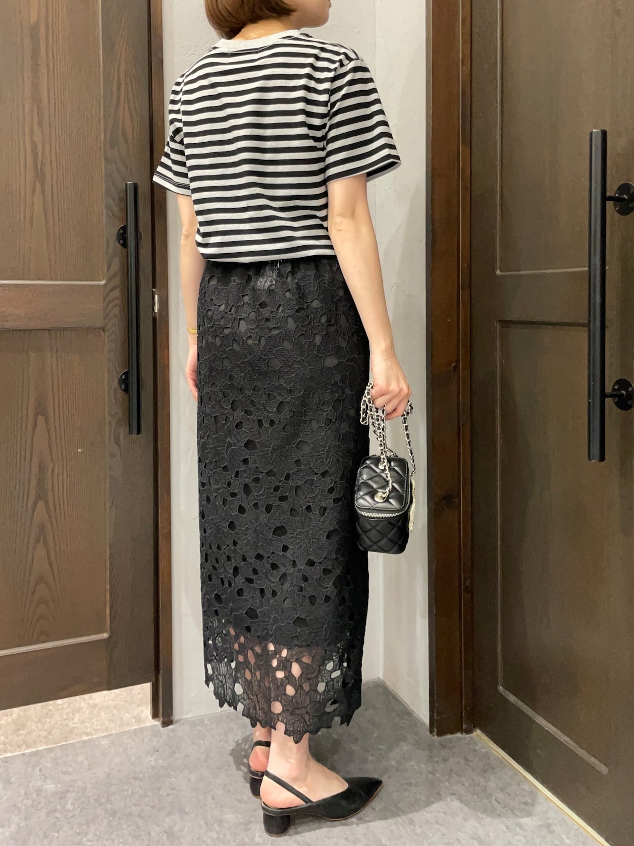 【MICALLE MICALLE】PARIS PEARL BORDER T-SHIRT